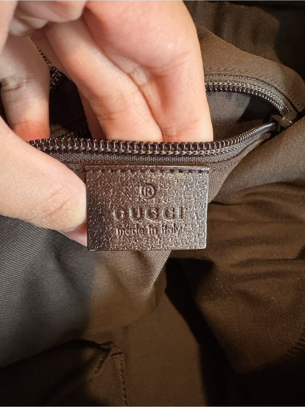Gucci Beige Brown GG Canvas Shoulder Bag with Sherry Line - Picture 14 of 16
